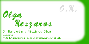 olga meszaros business card